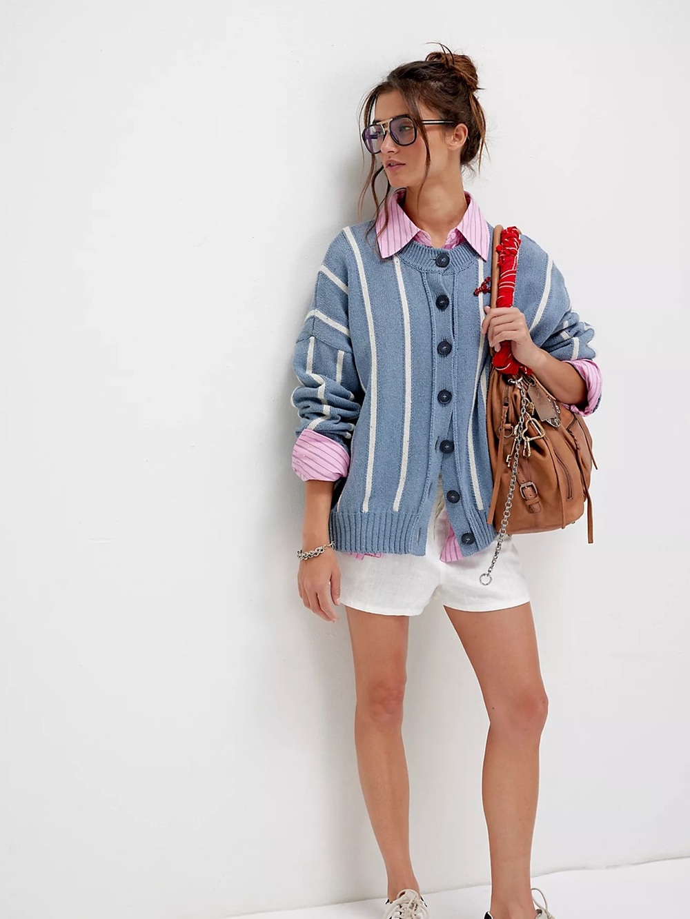 Free people We The Free Valencia Cardi denim combo